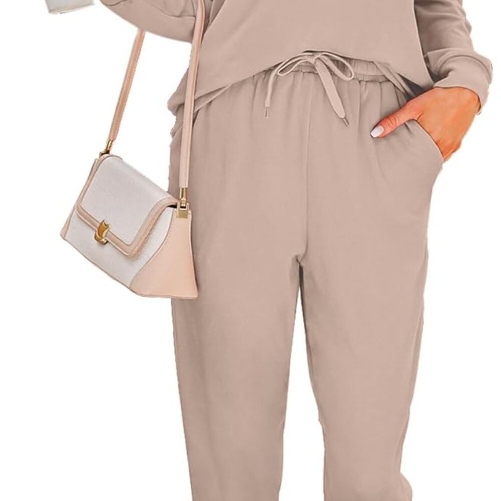 Sweatsuits For Women 2 Piece Outfits Puff Long Sleeve Crewneck Pullover Sweatshi